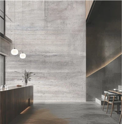 Placi de perete și podea cu travertin flexibil: interior și exterior